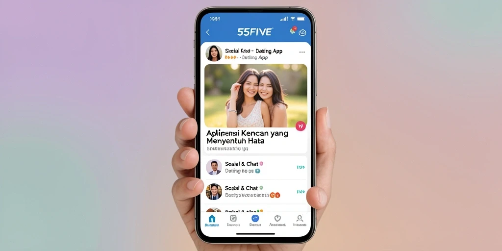 Tampilan antarmuka aplikasi 55FIVE yang user-friendly.