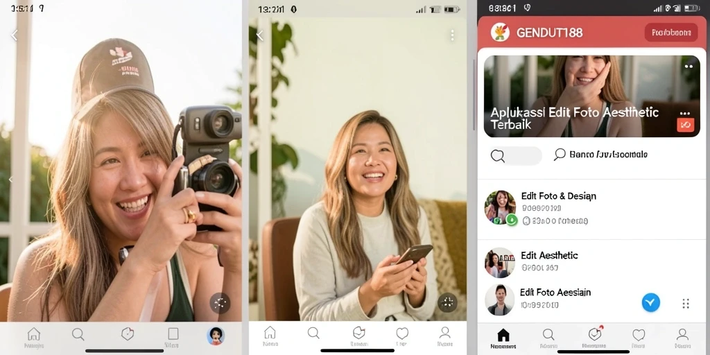 Antarmuka GENDUT188 yang menarik untuk Edit Foto Aesthetic.