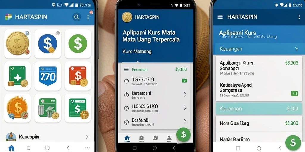 Antarmuka HARTASPIN yang intuitif dan informatif untuk kurs mata uang.
