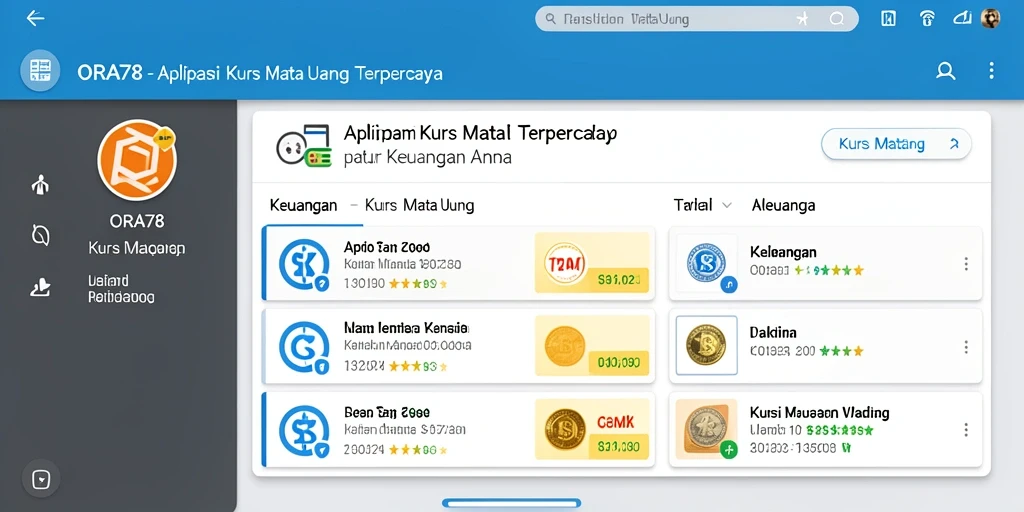 Tampilan antarmuka ORA78 yang memudahkan pengguna dalam mengakses informasi kurs mata uang.