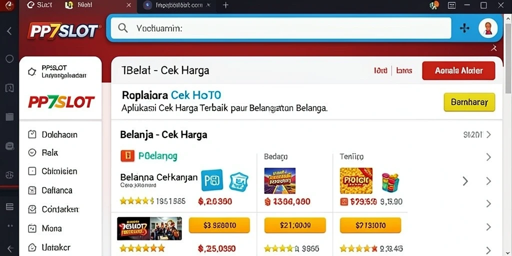 Tampilan antarmuka aplikasi PP7SLOT yang memudahkan cek harga.