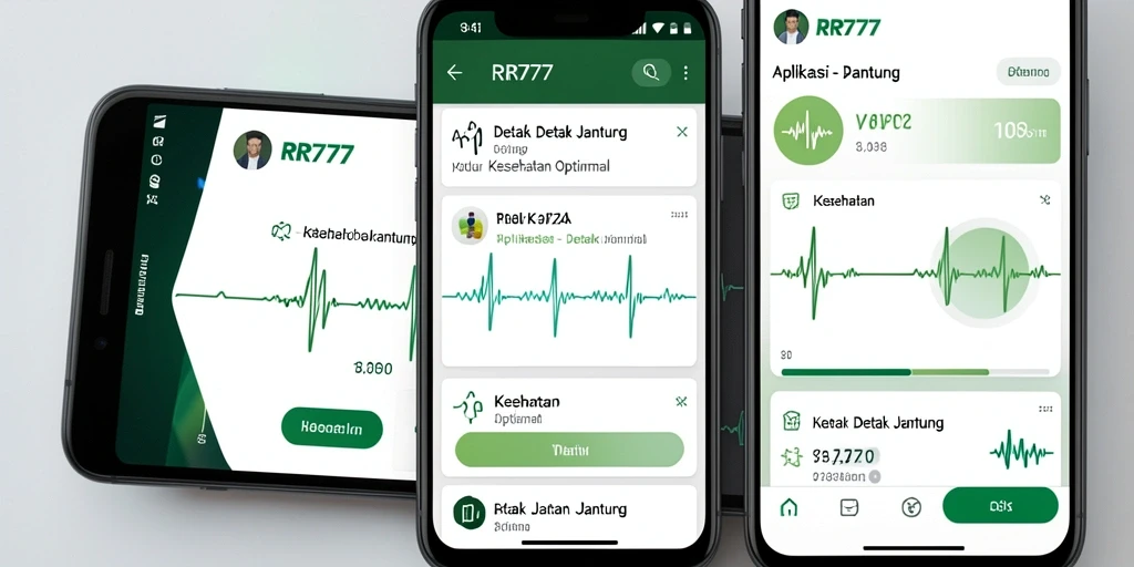 Antarmuka utama aplikasi Detak Jantung RR777 yang informatif.