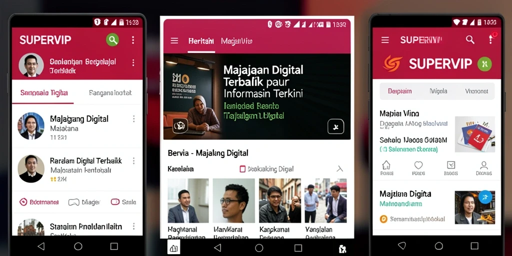 Tampilan antarmuka utama SUPERVIP dengan fitur Majalah Digital yang menarik.