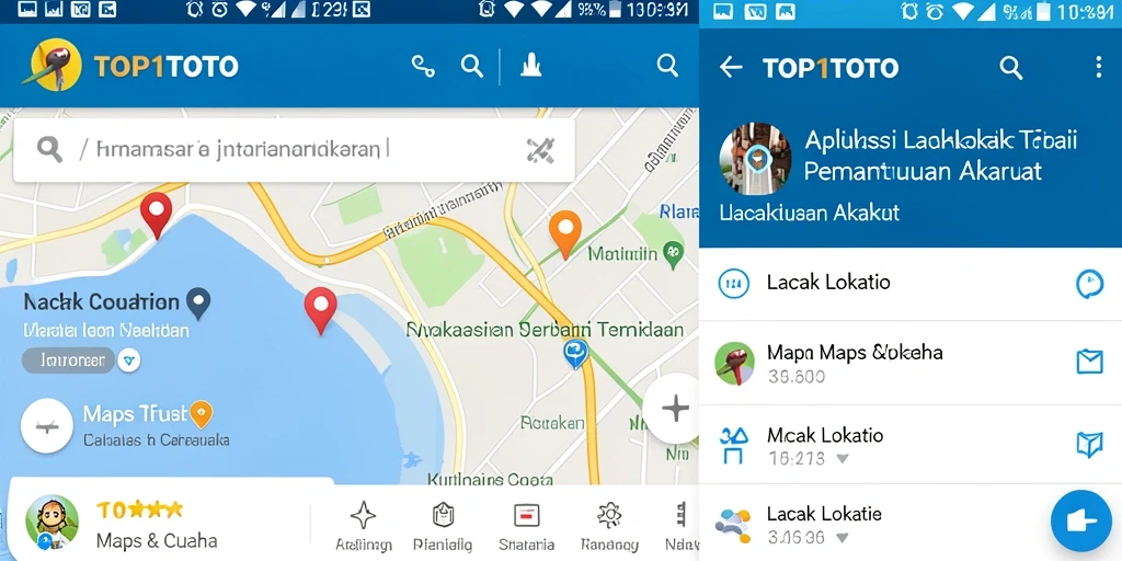 Screenshot utama TOP1TOTO menampilkan antarmuka pelacakan lokasi.